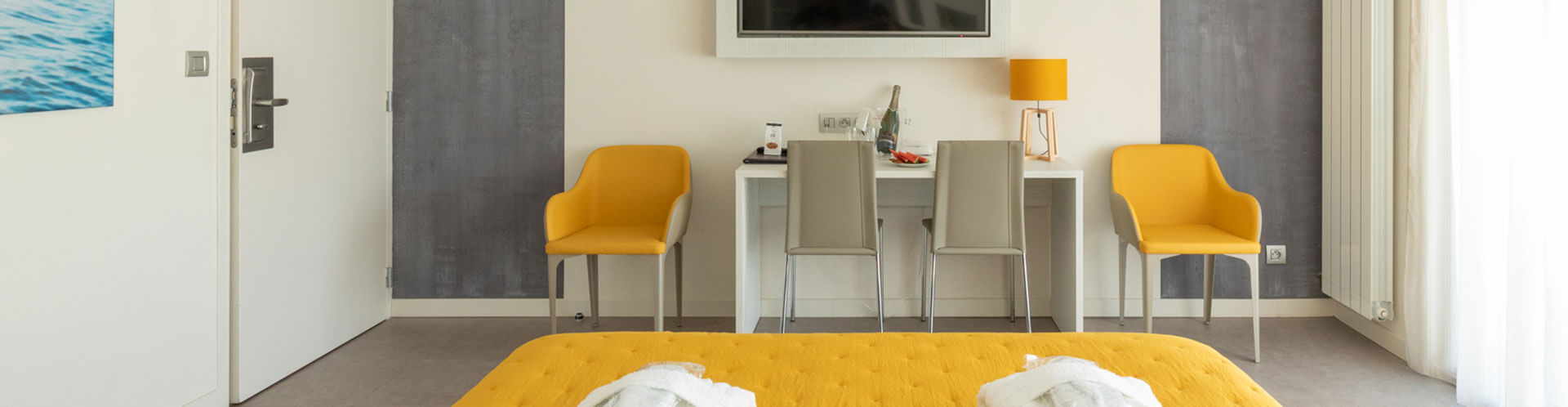 View of the office corner of one of the suites at the Hotel Europe