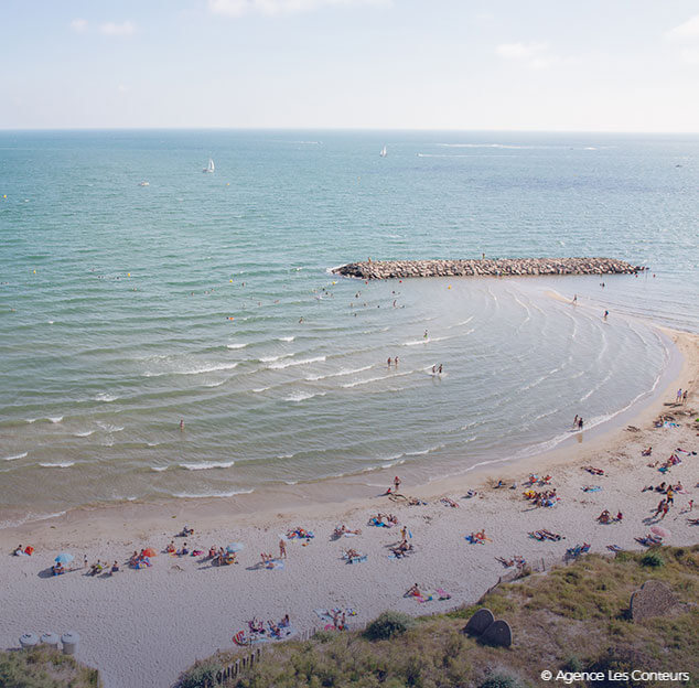 Blick auf den Strand vom Riesenrad La Grande-Motte